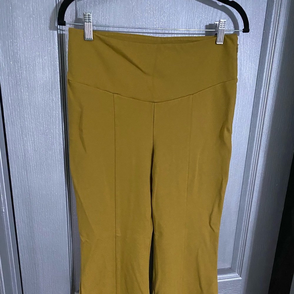 Gold fitted pants from anthro